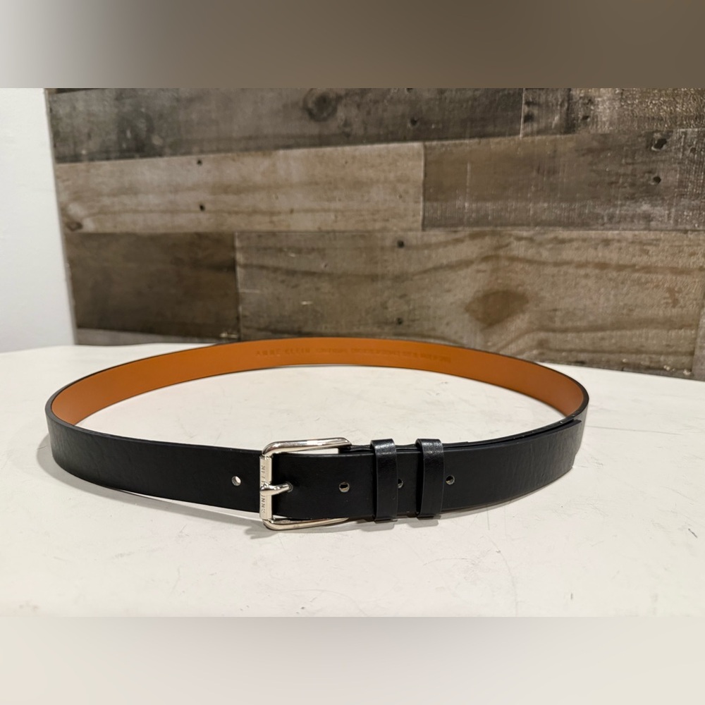 Anne Klein Black Synthetic Leather Belt, Women’s XL, Sleek, Timeless & Versatile